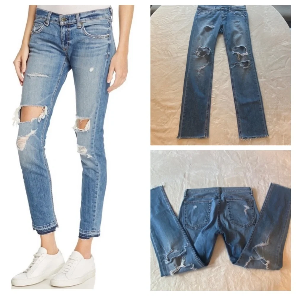rag & bone Dre Jean in Carter distressed blue 16953